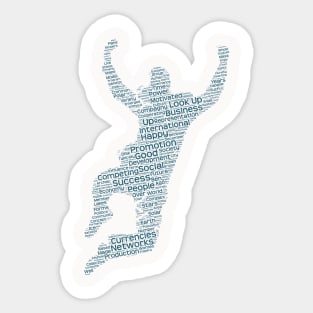 Happy man Emotion Silhouette Shape Text Word Cloud Sticker